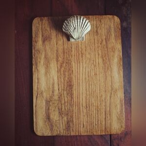 Vintage Wooden Clipboard with Brass Shell Clip